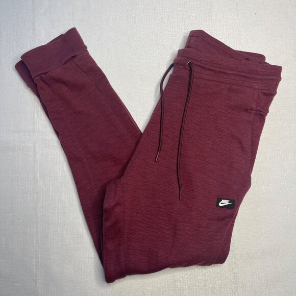Ladies Dark‎ Red Nike Joggers pants size medium - Picture 1 of 7